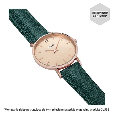 Cluse Minuit Rose Gold Lizard Green CL30052