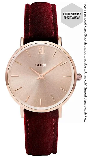 Cluse Minuit Rose Gold Red Velvet CL30042