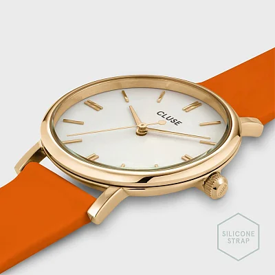 Cluse Pavane Petite Gold Orange Silicon CW11402