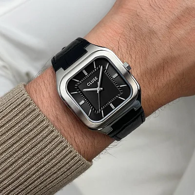 Cluse Quadrus Leather Black Dial CW25703