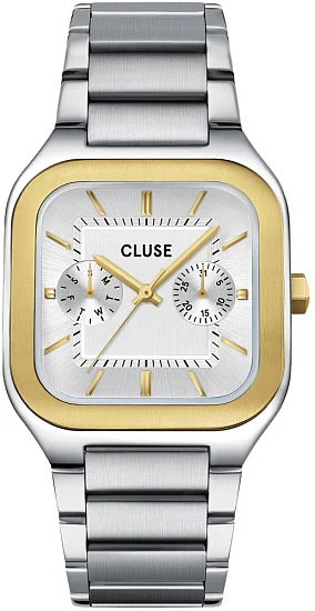 Cluse Quadrus Multifunction Day-Date Steel Bracelet White Dial CW26201
