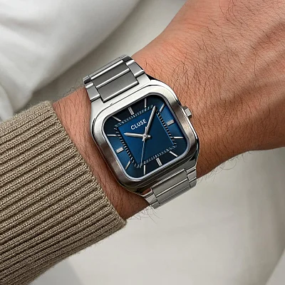 Cluse Quadrus Steel Bracelet Blue Dial CW25701