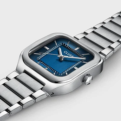 Cluse Quadrus Steel Bracelet Blue Dial CW25701