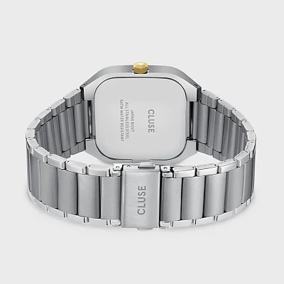 Cluse Quadrus Steel Bracelet Green Dial Yellow Gold PVD CW25704