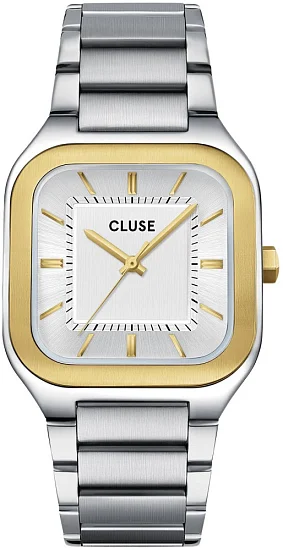 Cluse Quadrus Steel Bracelet Green Dial Yellow Gold PVD CW25704