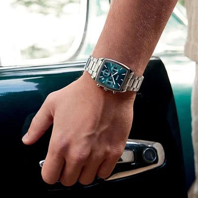 Cluse Quartaut Silver Bracelet Blue Dial Chronograph CW52001