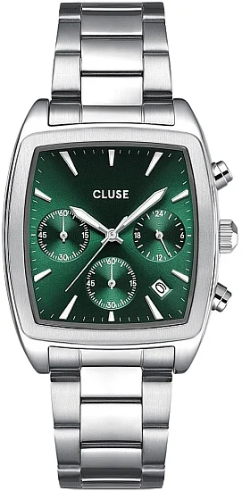 Cluse Quartaut Silver Bracelet Green Dial Chronograph CW52002