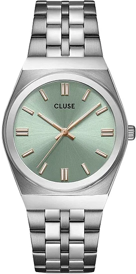 Cluse Retro 70's Silver Bracelet Green Dial CW35103