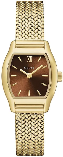 Cluse Tonnette Mini Brown Dial Yellow Gold Mesh CW16504