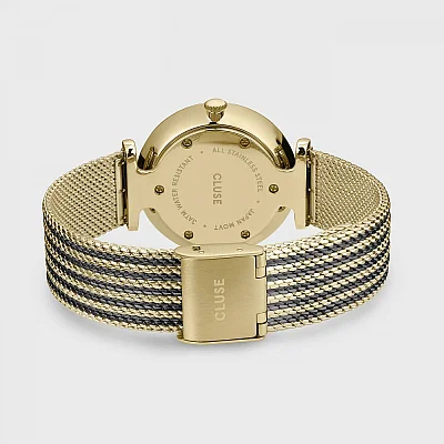Cluse Triomphe Gold Bicolour Mesh & Black Strap Set CG10404