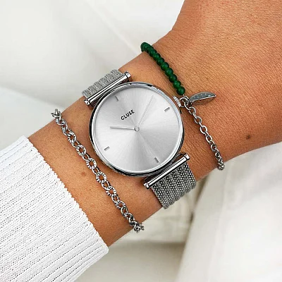 Cluse Triomphe Mesh Full Silver CW10402