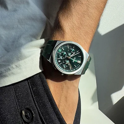 Cluse Vigoureux Chrono Green Silicone Green Dial CW20808
