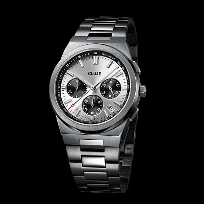 Cluse Vigoureux Chrono Man H-Link Panda Silver Dial CW20807