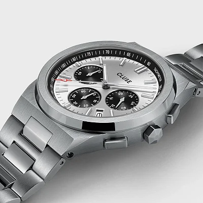 Cluse Vigoureux Chrono Man H-Link Panda Silver Dial CW20807