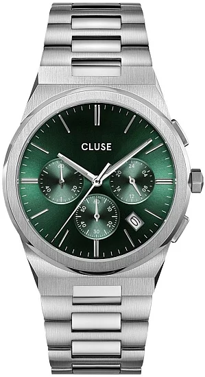 Cluse Vigoureux Chrono Man H-Link Silver Green Dial CW20803