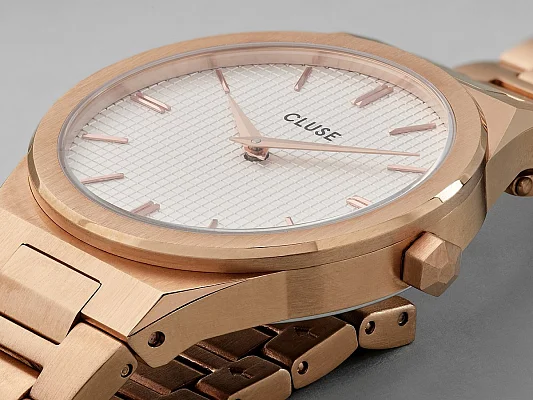 Cluse Vigoureux H-Link Rose Gold White Dial CW0101210001