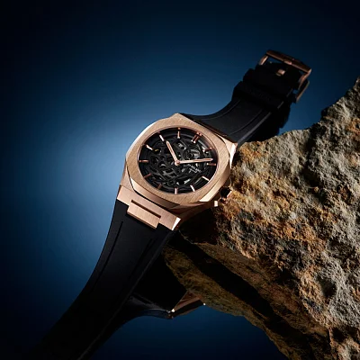 D1 Milano Skeleton Automatic Rose Gold SKRJ12