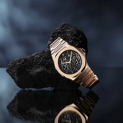 D1 Milano Skeleton Automatic Rose Gold SKBJ12