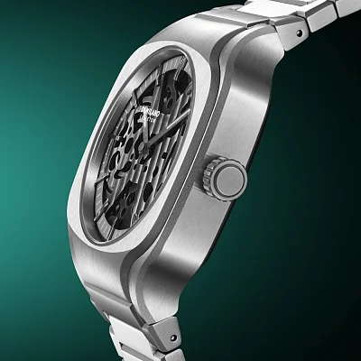 D1 Milano Skeleton Square Silver SLBJ01