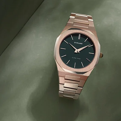 D1 Milano Ultra Thin Rose Gold Green Dial Lady UTBU02