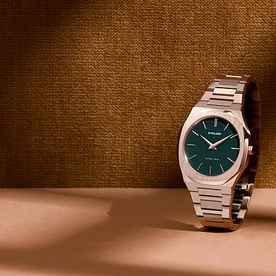 D1 Milano Ultra Thin Rose Gold Green Dial Lady UTBU02