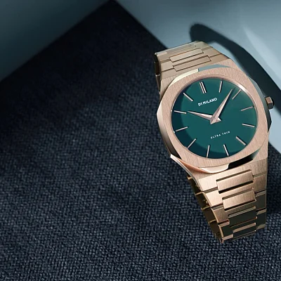 D1 Milano Ultra Thin Rose Gold Green Dial Lady UTBU02