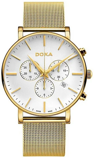Doxa D-Light Gent Chrono Mesh Yellow Gold PVD 17230011211