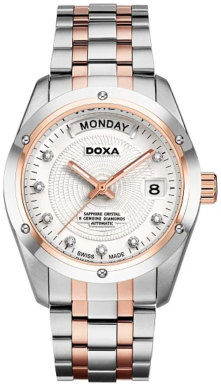 Doxa Noble Gent Automatic Day-Date Diamonds Rose Gold PVD D171RWH