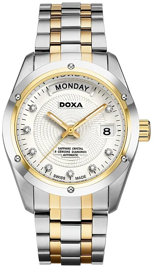 Doxa Noble Gent Automatic Day-Date Diamonds Yellow Gold PVD D171TWH
