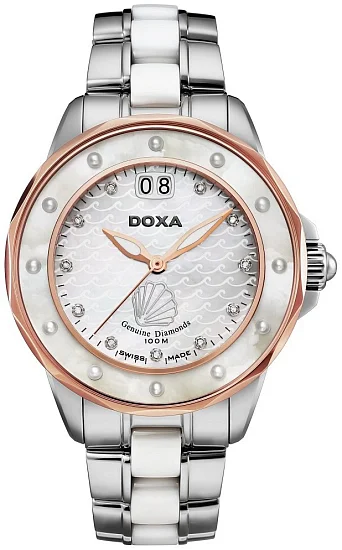 Doxa Oceanelle Treasure Lady Pearls Diamonds Rose Gold PVD D151RMW