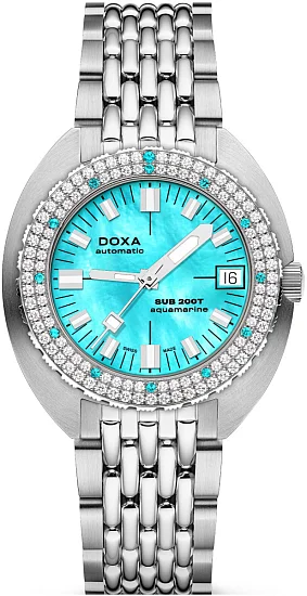 Doxa SUB 200T Diamonds Aquamarine Diver 80410D24110