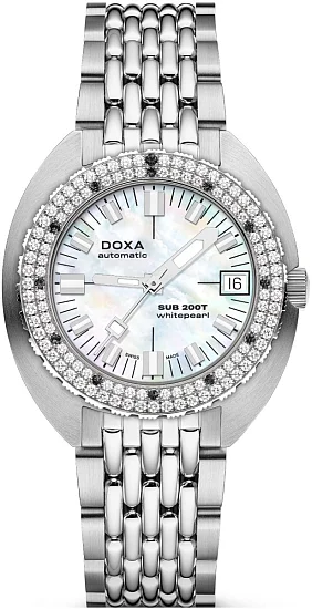 Doxa SUB 200T Diamonds Whitepearl Diver 80410D01110