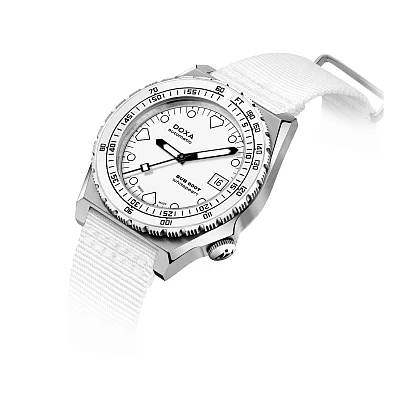 Doxa SUB 600T Whitepearl Ceramic NATO Strap Diver 861.10.011.23-N