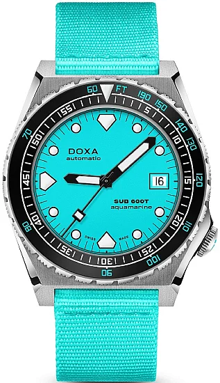 Doxa SUB 600T Aquamarine Ceramic NATO Strap Diver 8611024125-N