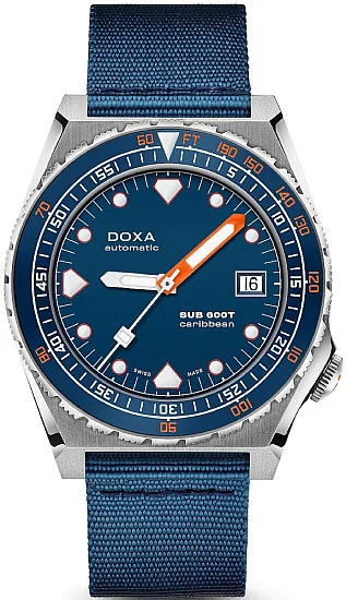 Doxa SUB 600T Caribbean Ceramic NATO Strap Diver 8611020132-N