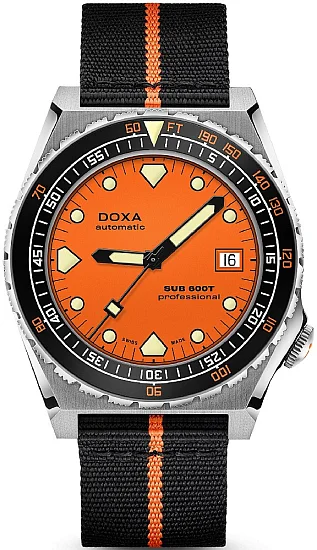 Doxa SUB 600T Professional Ceramic Black NATO Strap Diver 8611035134-N