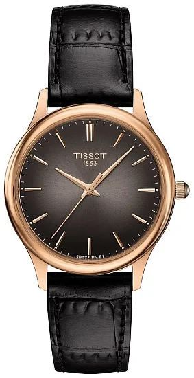Tissot Excellence Lady Rose Gold Black Leather Anthracite Dial T9262107606100