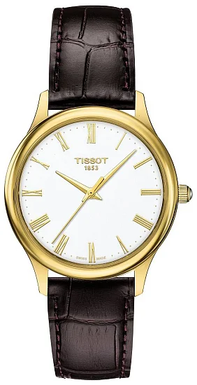 Tissot Excellence Lady Yellow Gold Black Leather White Dial T9262101601300