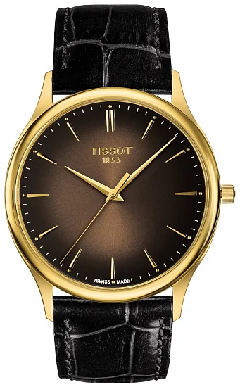 Tissot Excellence Yellow Gold Black Leather Brown Dial T9264101629100