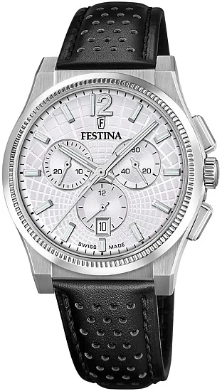Festina Swiss Made Rive Chrono Sapphire Silver Dial F20060/1