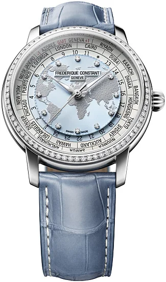 Frederique Constant Classic Worldtimer Manufacture Diamonds FC-719LBWD3DH6