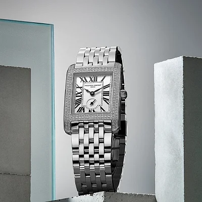 Frederique Constant Classics Carree Quartz Small Second Diamonds FC-235S2CD6B