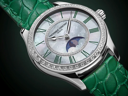 Frederique Constant Classics Elegance Ladies Automatic Moonphase Diamonds FC-331MPWGRD3BD6