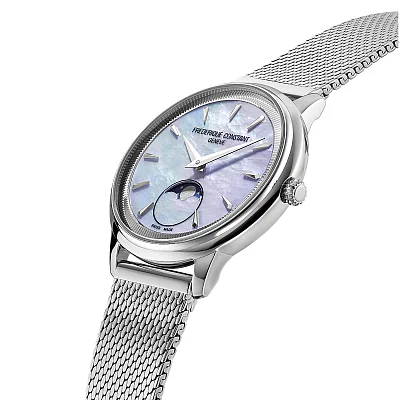 Frederique Constant Classics Ladies Moneta Moonphase Quartz Mesh FC-206MPLB2S6B