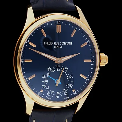 Frederique Constant Horological Smartwatch Blue Dial Rose Gold OUTLET FC-285NS5B40