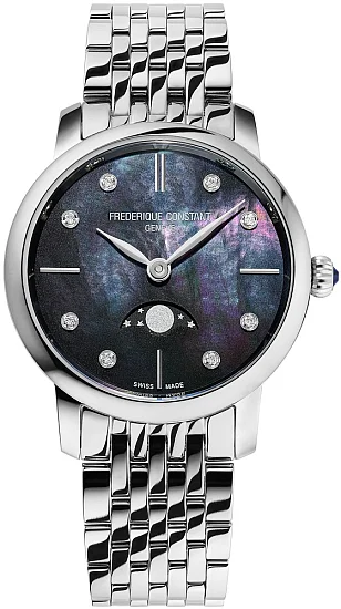 Frederique Constant Slimline Moonphase Ladies Diamonds FC-206MPBD1S6B