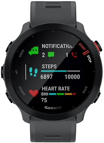 Garmin Forerunner 55 Monterra Gray 42mm HR GPS Digital Smartwatch 010-02562-13