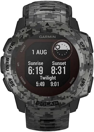 Garmin Instinct Solar 45mm Camo Graphite HR GPS Digital Smartwatch 010-02293-05