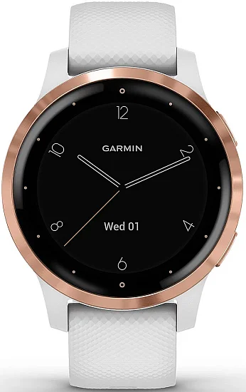 Garmin Vivoactive 4S 40mm White with Rose Gold HR GPS Digital Smartwatch 010-02172-23
