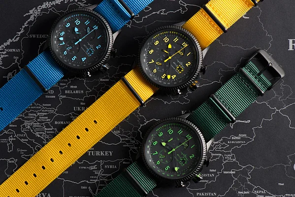 AVI-8 Hawker Hunter Chrono Strap SET Leather/NATO AV-4036-01